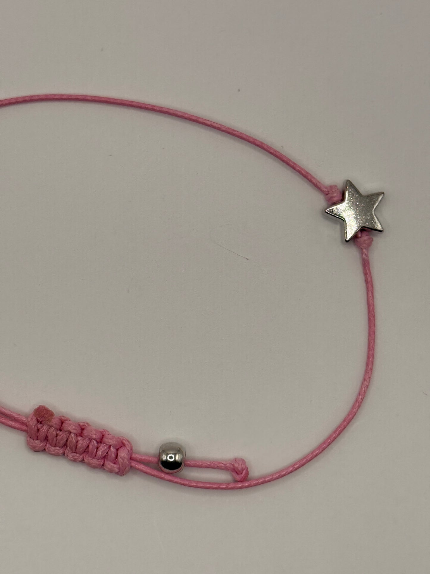 Armband mit Stern, rosa/silber, grössenverstellbar