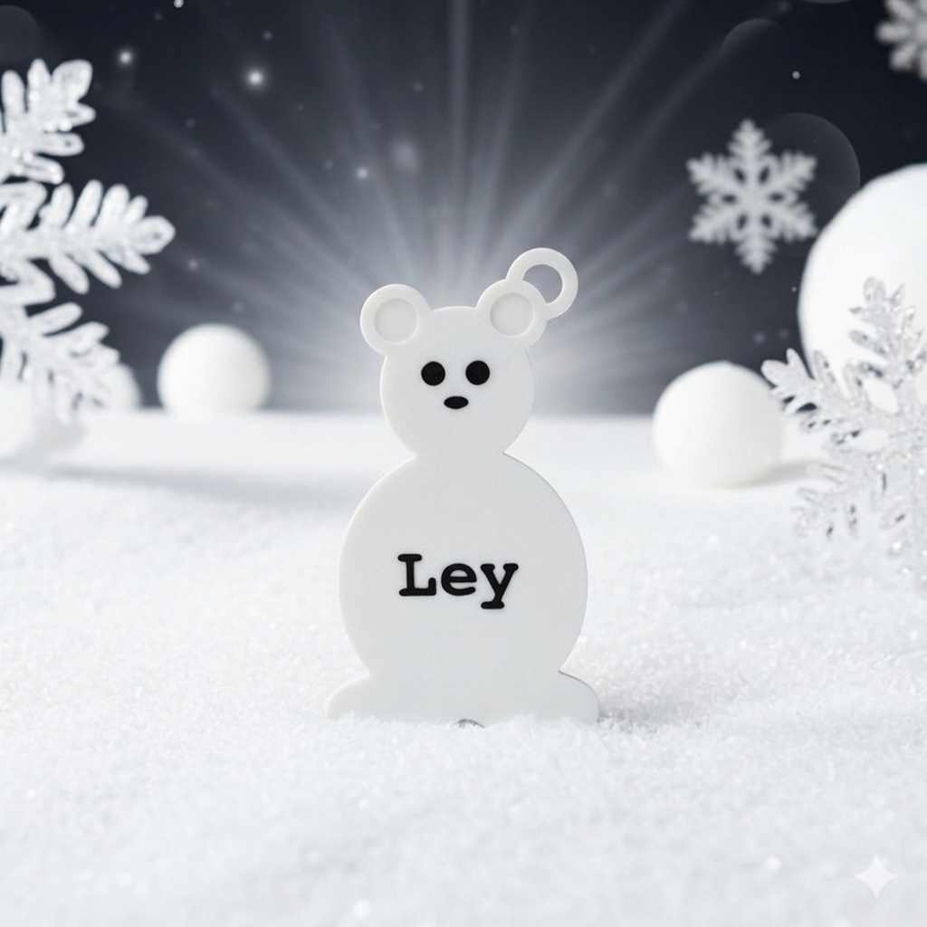 Yuki der Eisbär (3D-Anhänger) - personalisierbar